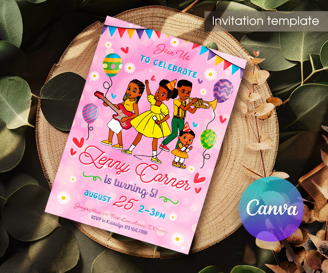Gracie's Corner Music customizable invitation template | Share or Print | girl | WR527
