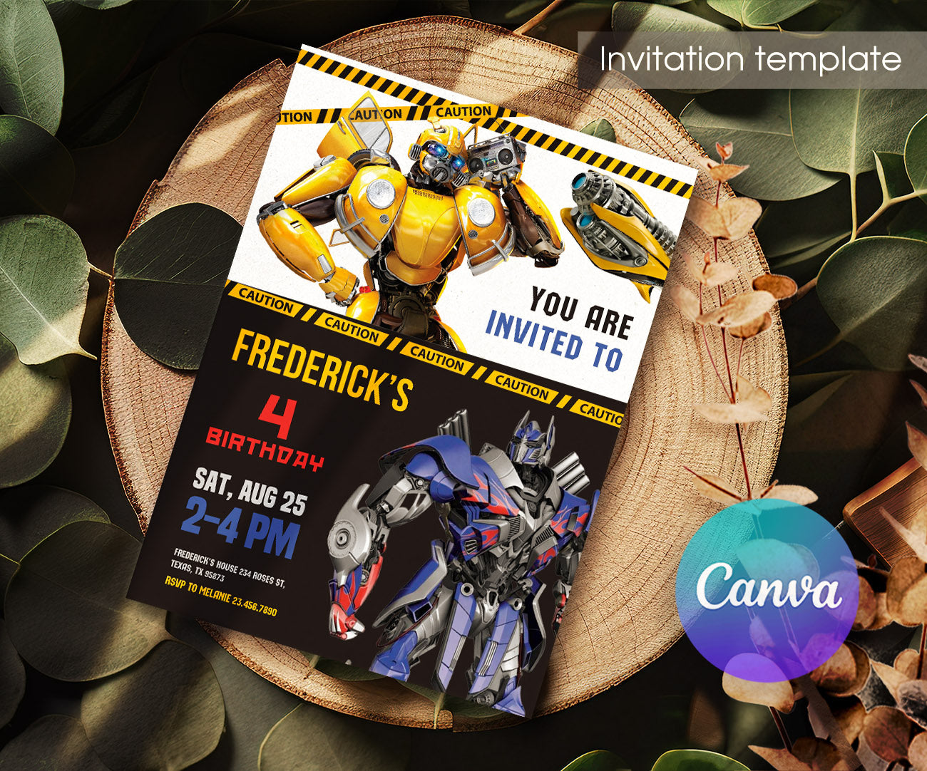 Transformers Rescue Bots customizable invitation template | Share or Print | boy | ZK284