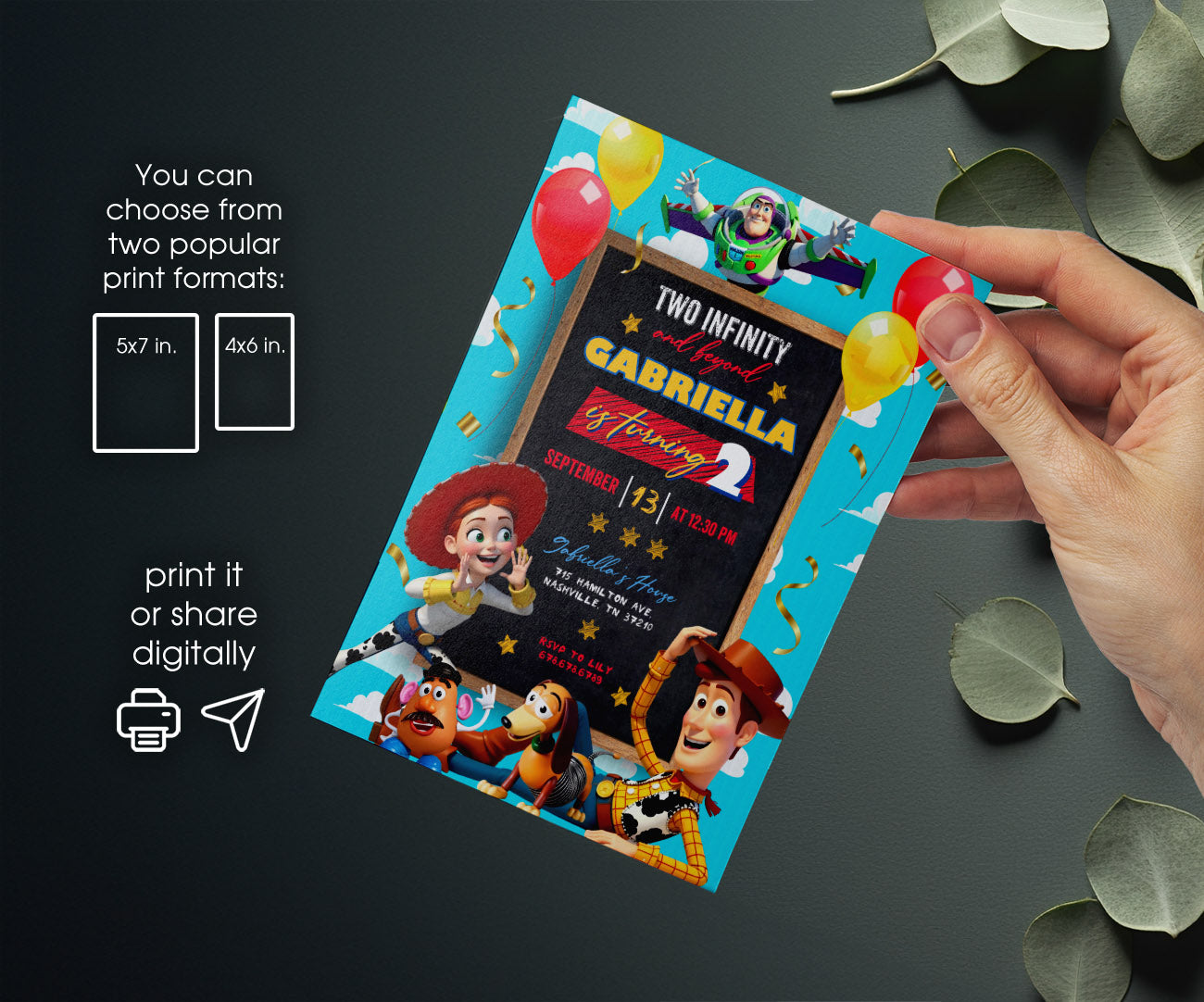 Toy Story Woody customizable invitation template | Share or Print | AL155