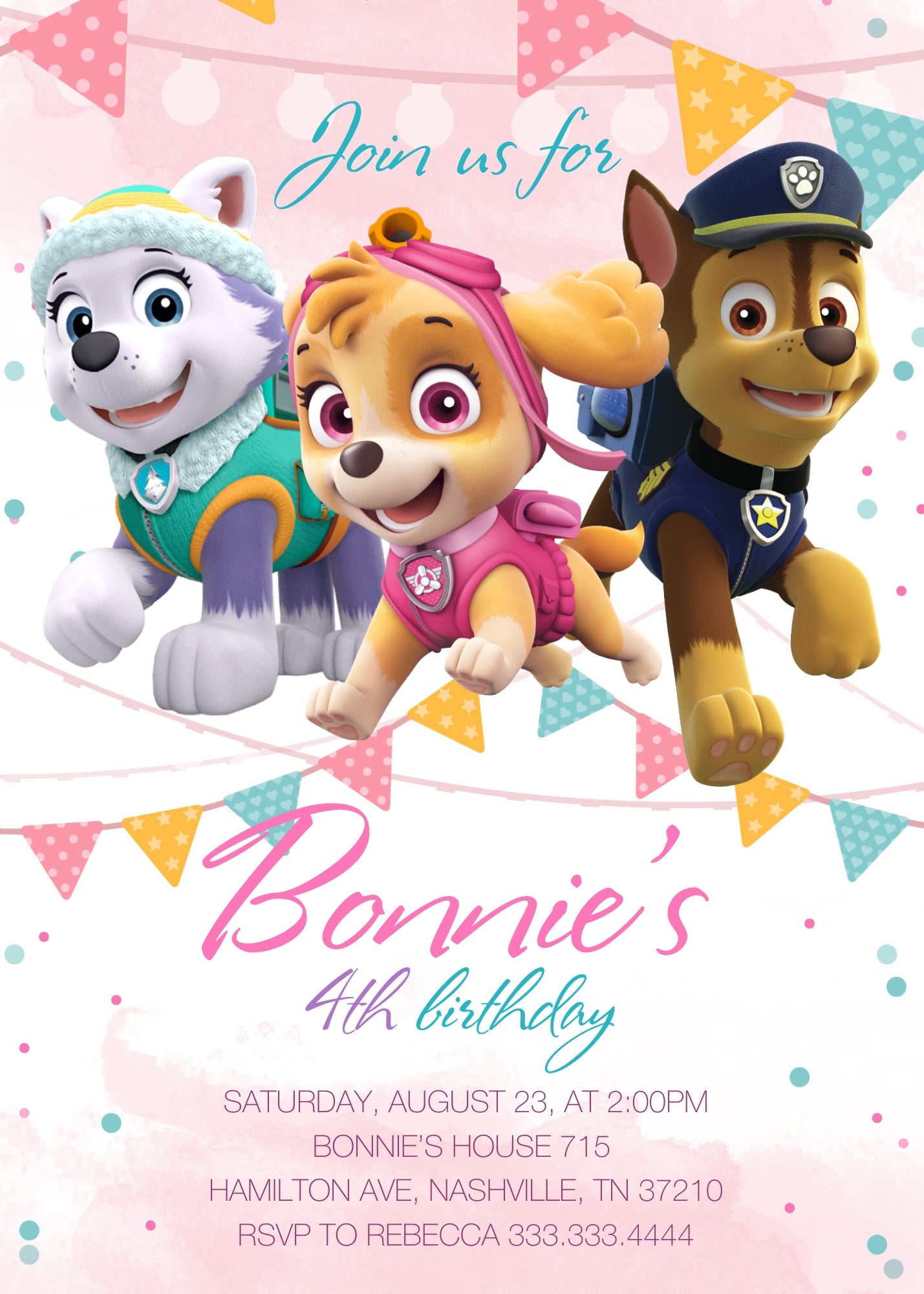 PAW Patrol customizable invitation template | Share or Print | WV997
