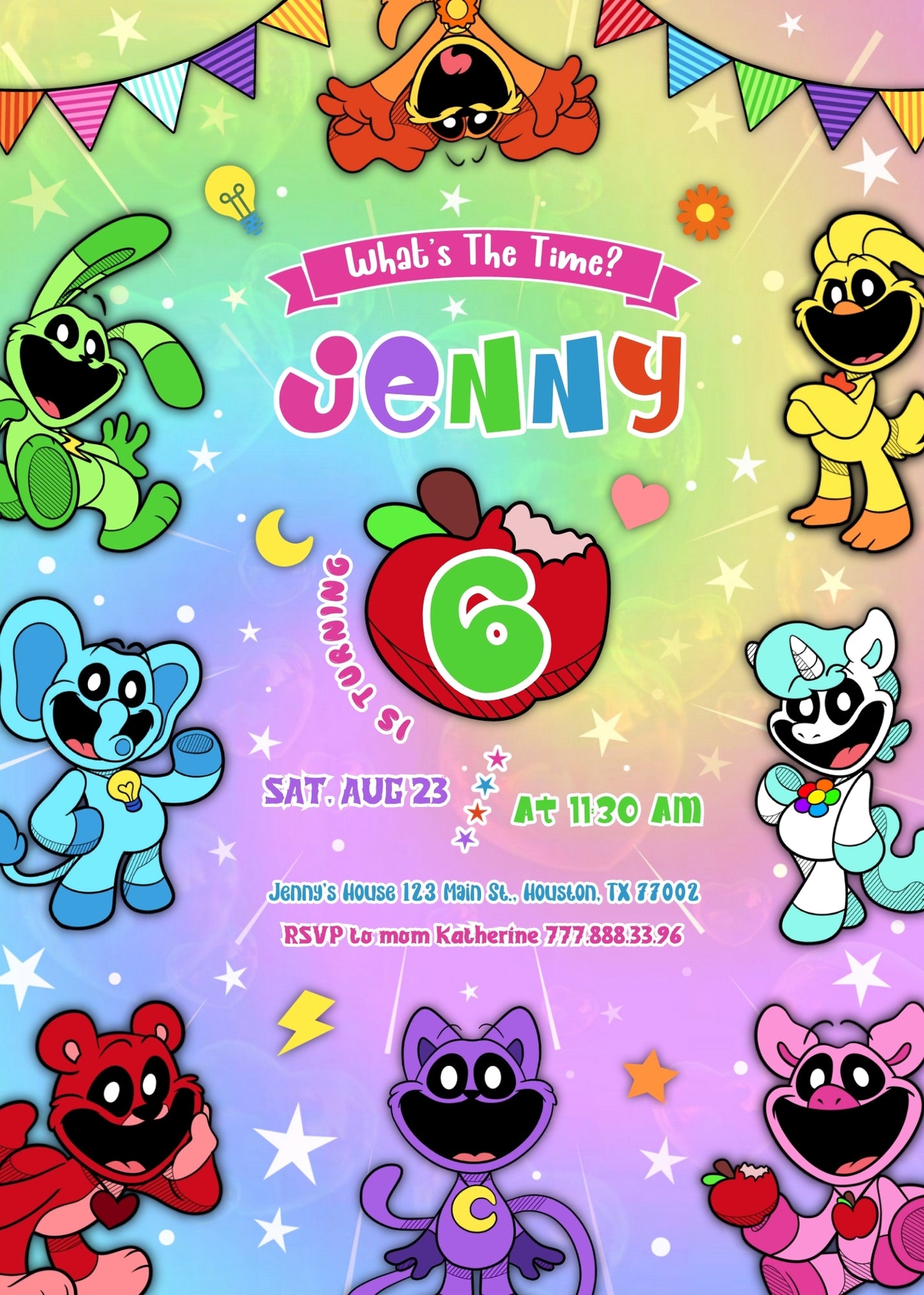 Smiling Critters customizable invitation template | Share or Print | XP838