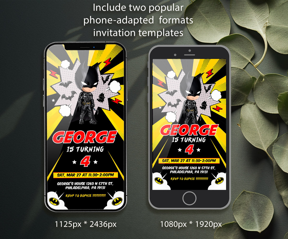 Batman Superhero DC customizable invitation template | Share or Print | ZK782