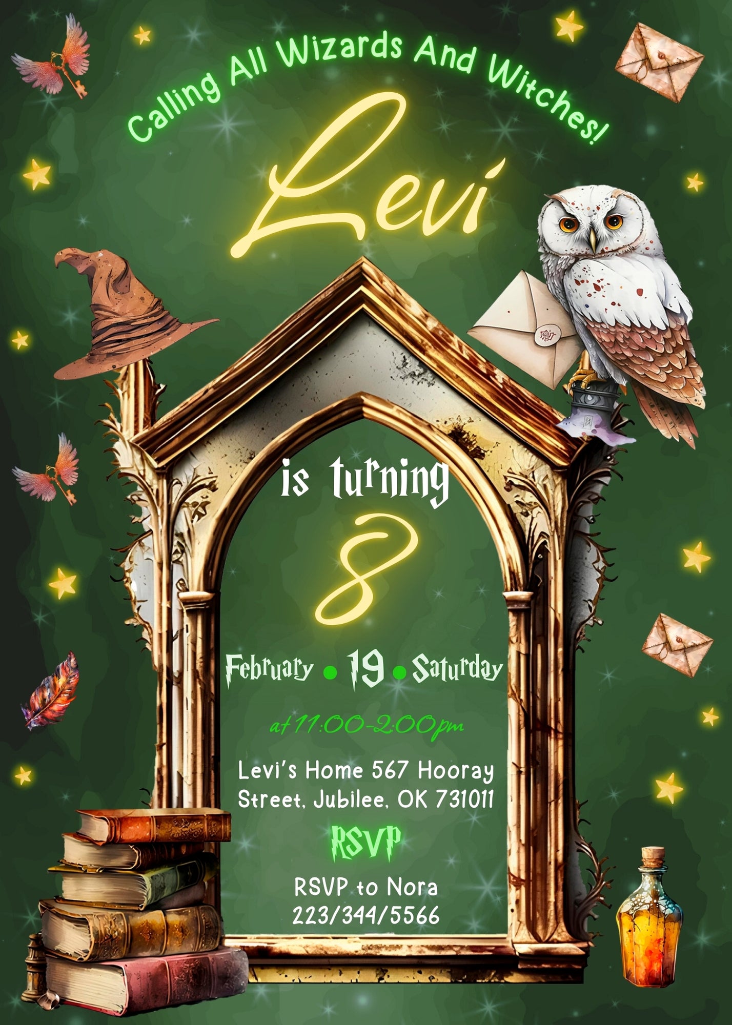 Harry Potter customizable invitation template | Share or Print | GJ394