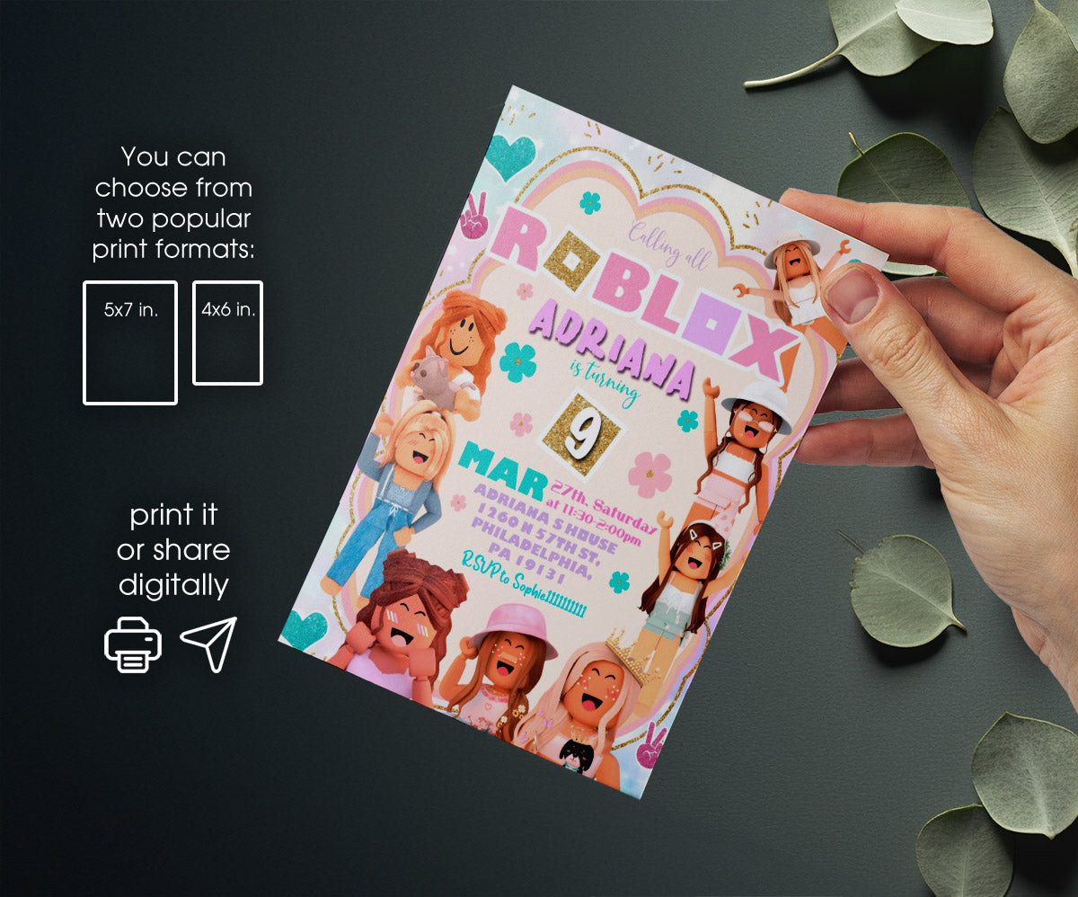 Roblox Gamer customizable invitation template | Share or Print | RG466