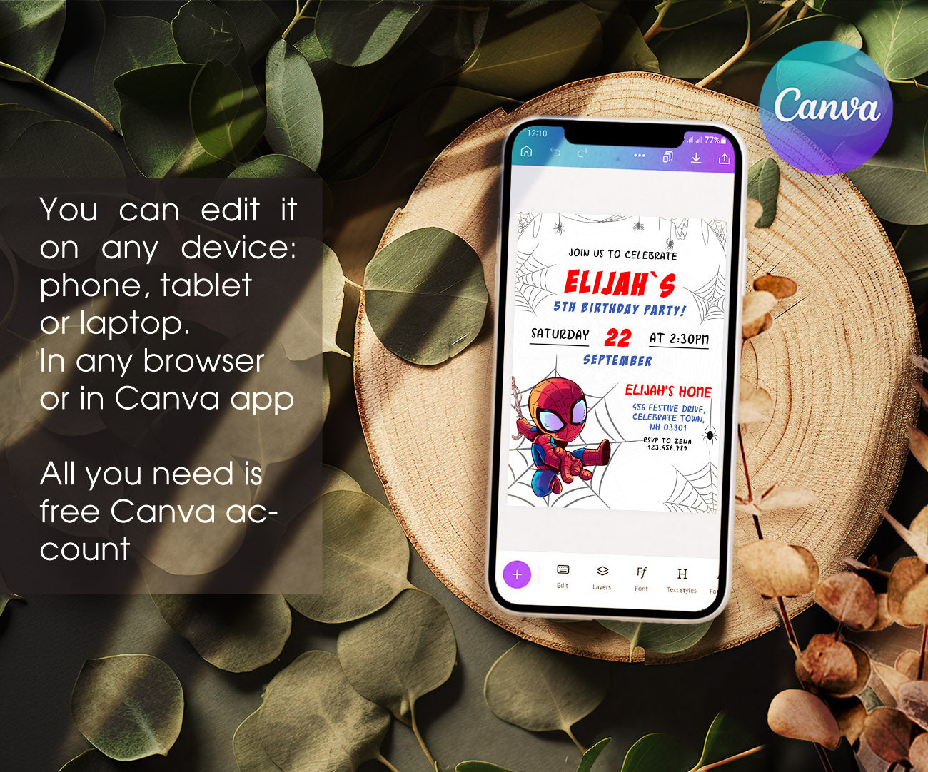 Spidey and His Amazing Friends customizable invitation template | Share or Print | boy | NW829