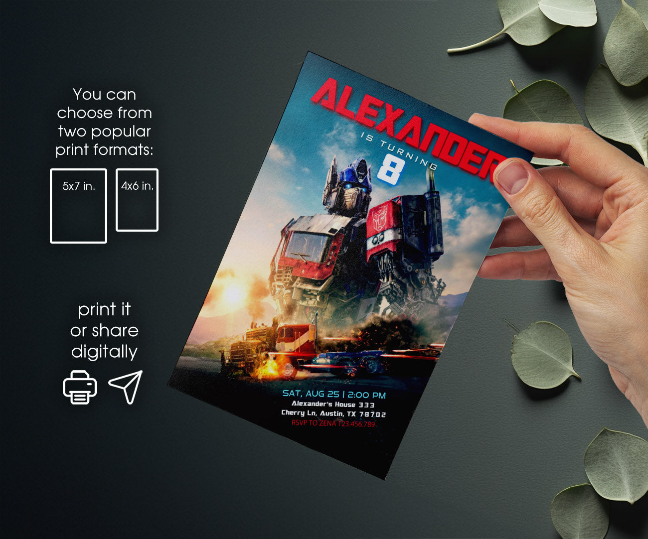 Transformers Rescue Bots customizable invitation template | Share or Print | boy | VB832