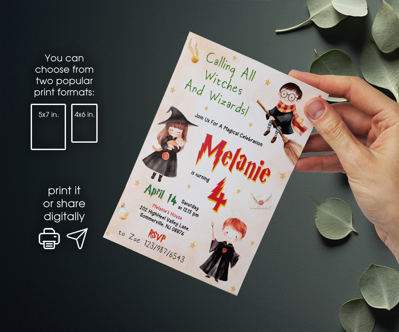 Harry Potter customizable invitation template | Share or Print | MB023