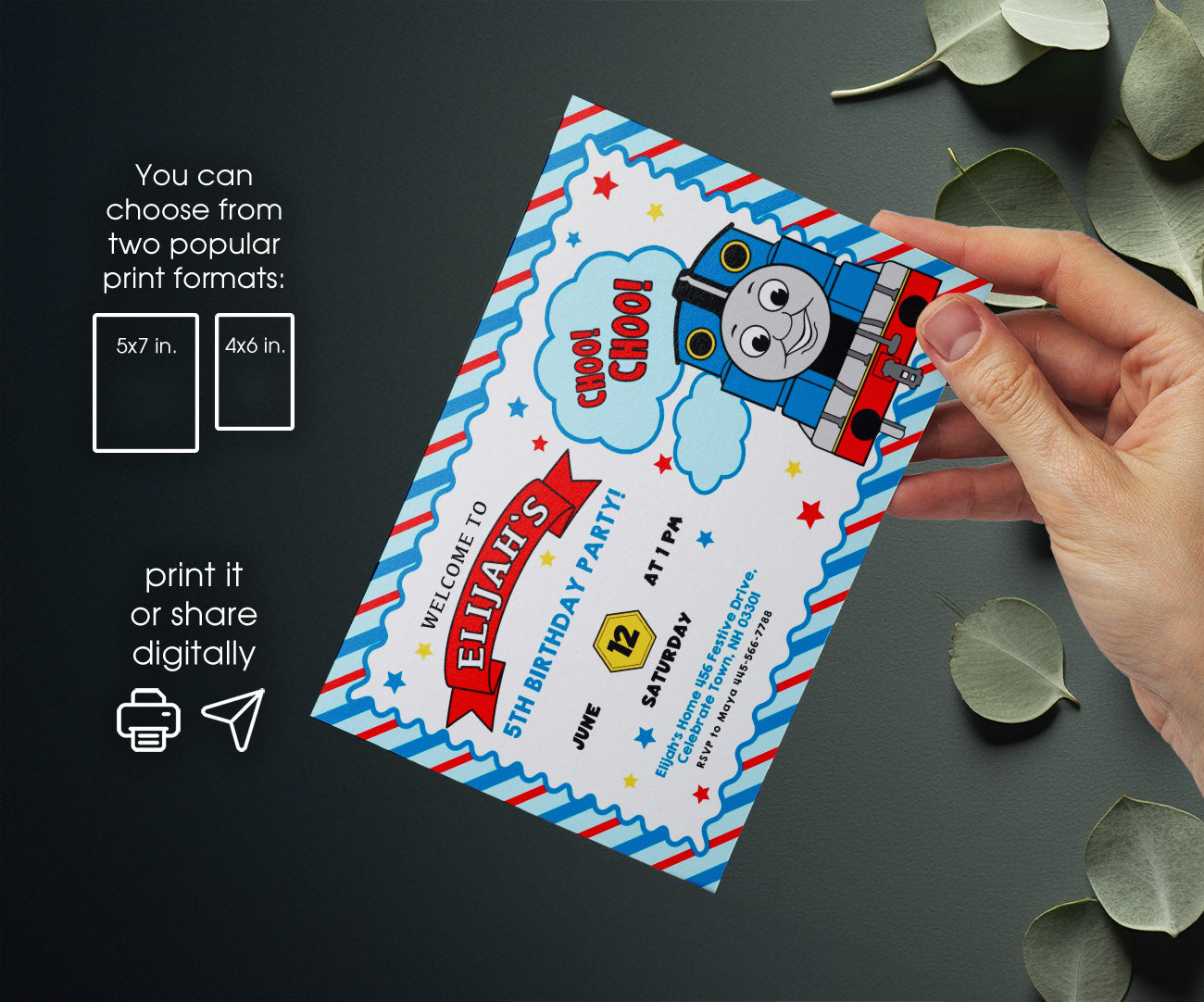 Thomas Train & Friends customizable invitation template | Share or Print | XS331
