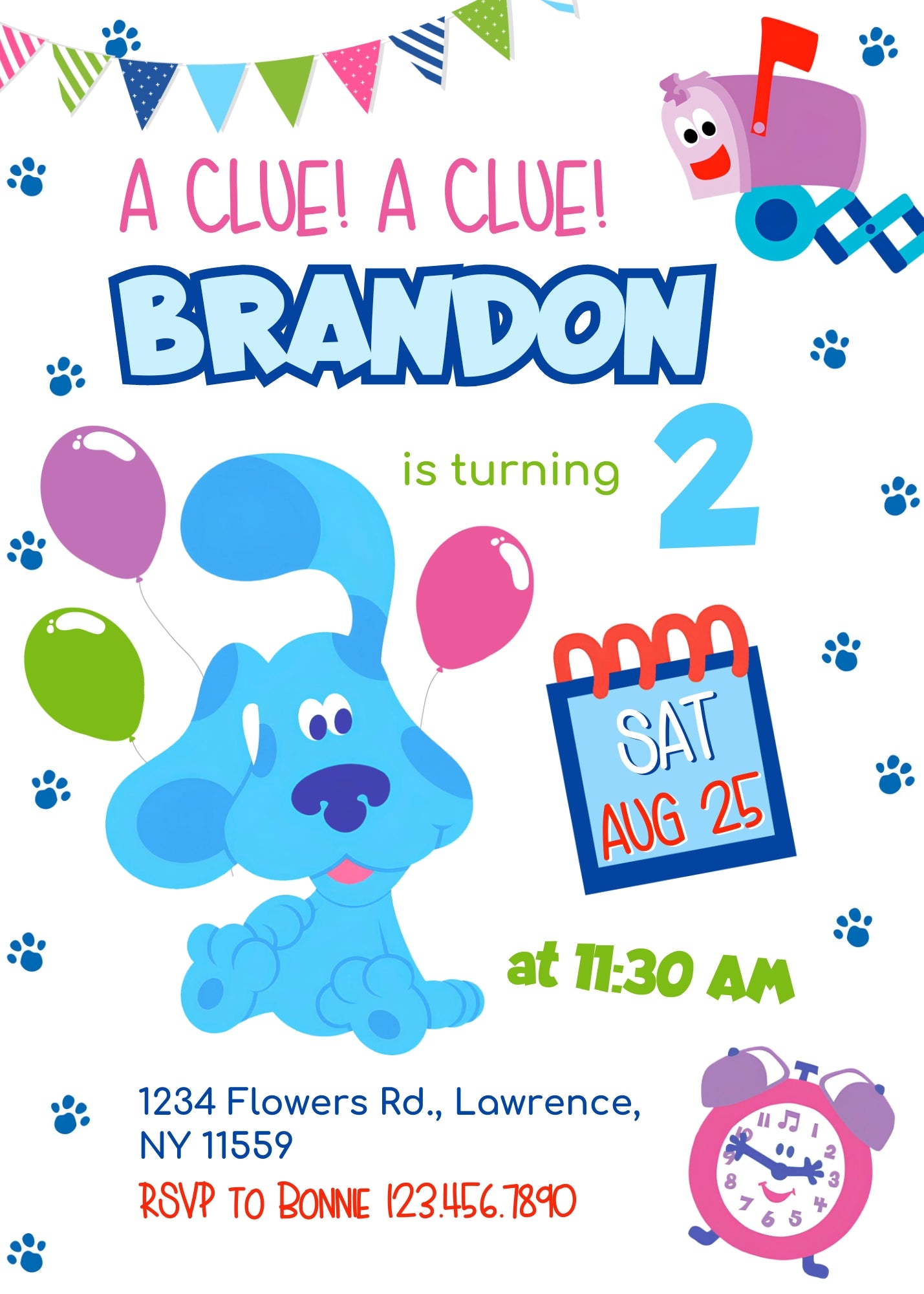 Blue's Clues Puppy customizable invitation template | Share or Print | KP939