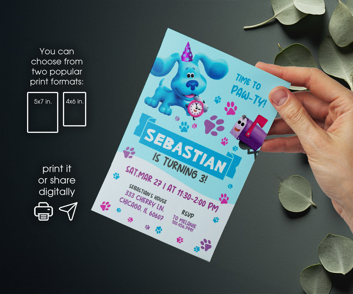 Blue's Clues Puppy customizable invitation template | Share or Print | TP164