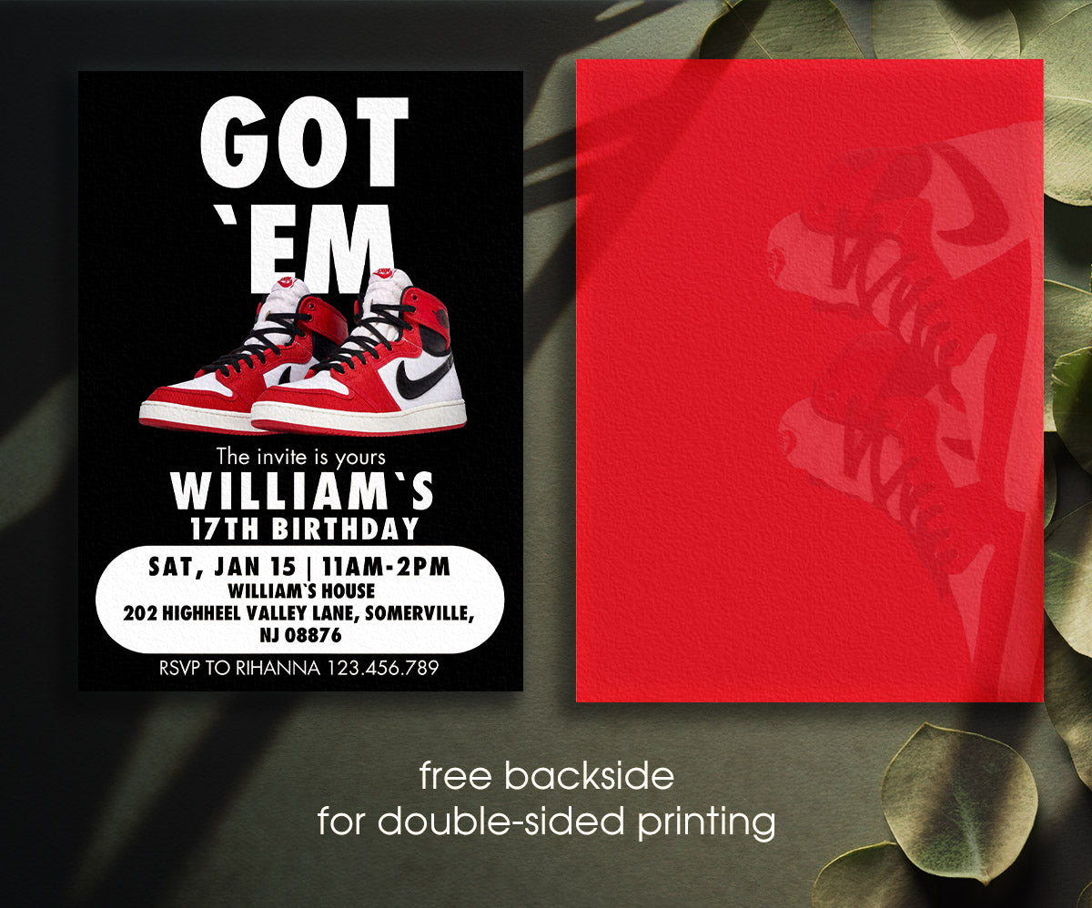 Sneaker Ball Air Jordan Nike customizable invitation template | Share or Print | YB678