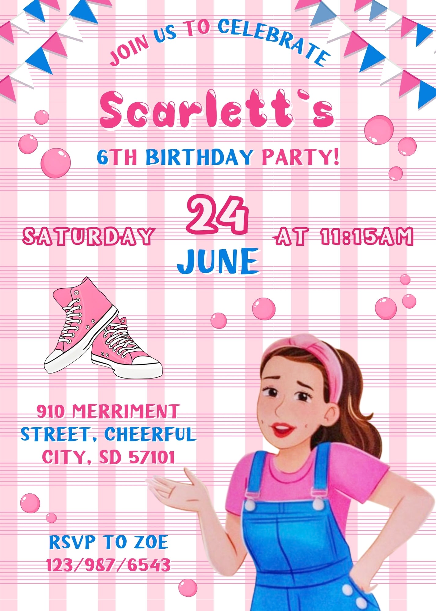 Ms. Rachel customizable invitation template | Share or Print | YZ286