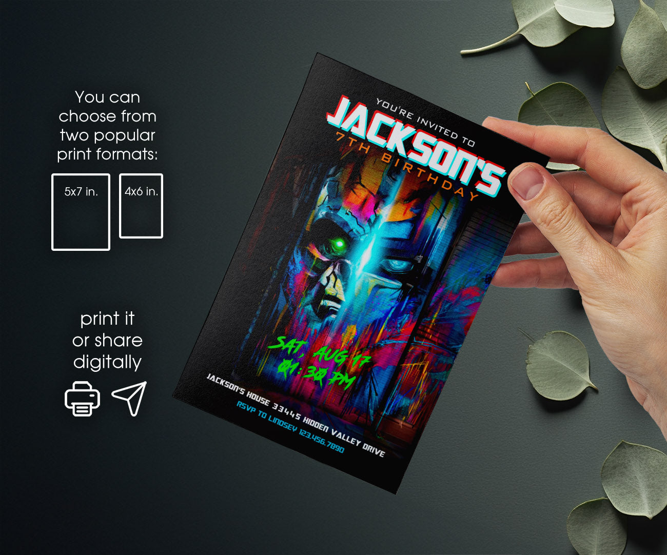 Transformers Rescue Bots customizable invitation template | Share or Print | boy | TG029