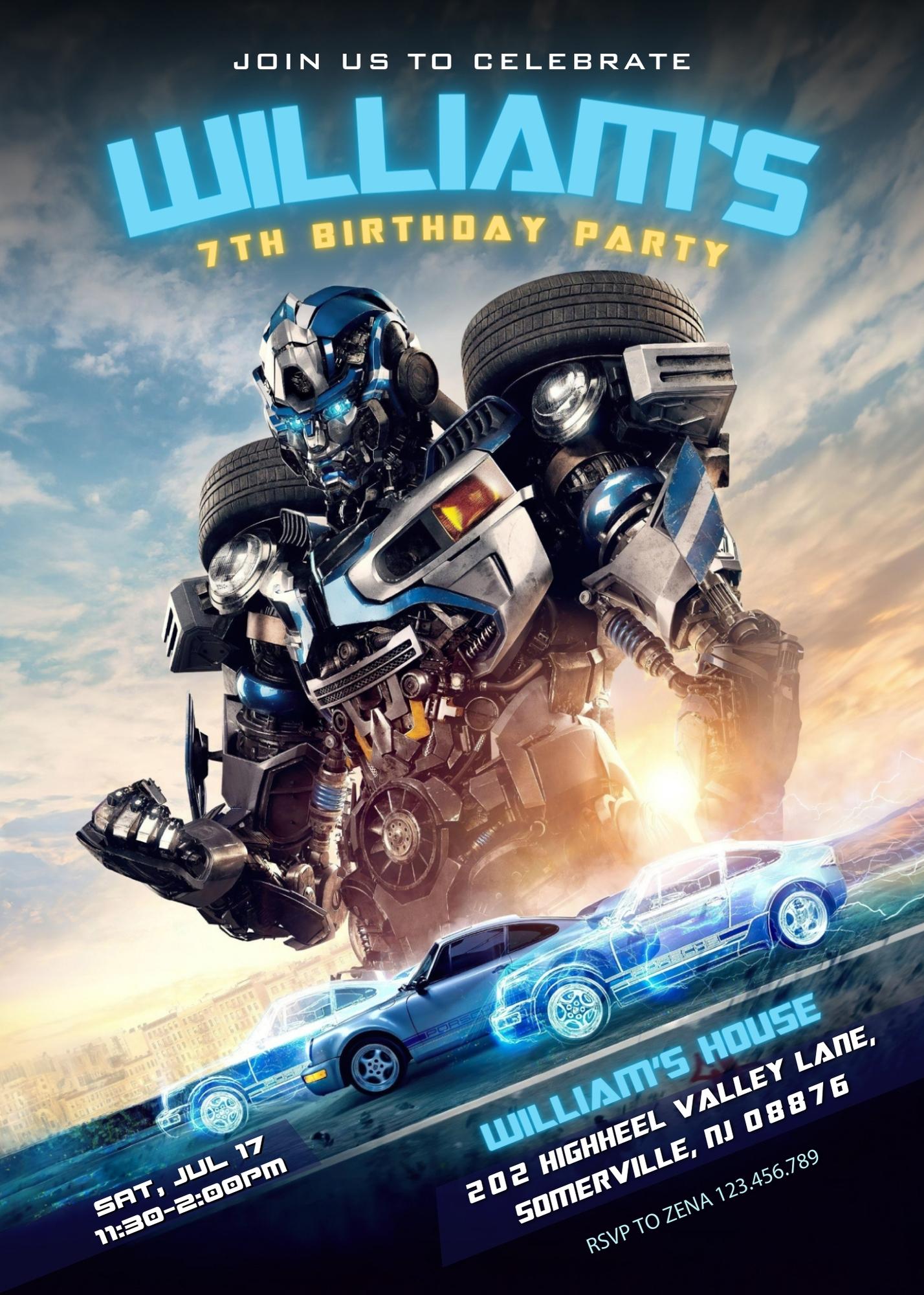 Transformers Rescue Bots customizable invitation template | Share or Print | boy | PY925