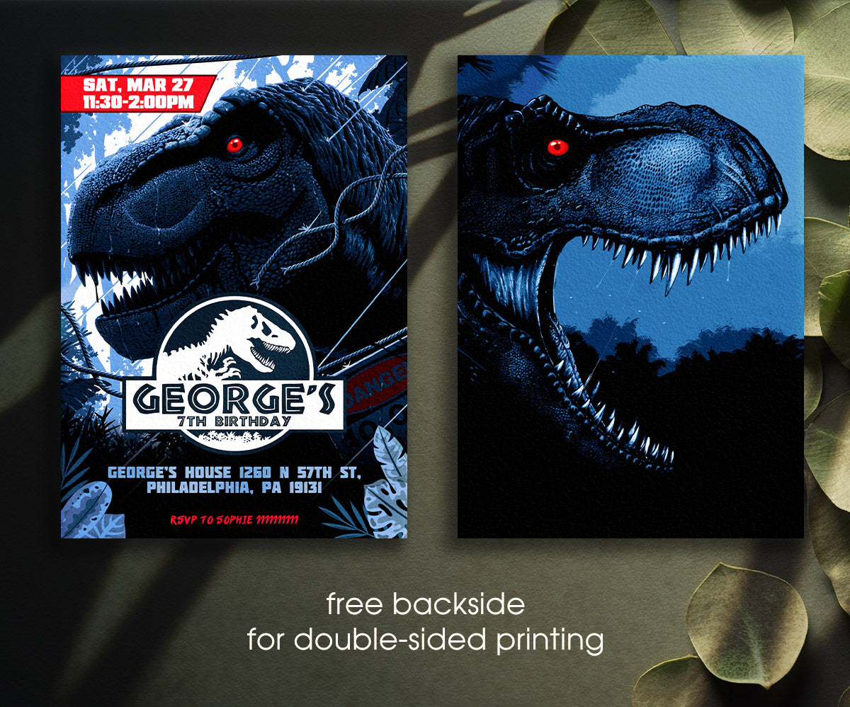 Jurassic World Dinosaur customizable invitation template | Share or Print | BK822