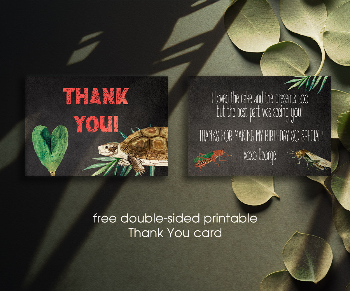 Reptile Lizard Snake customizable invitation template | Share or Print | JL025
