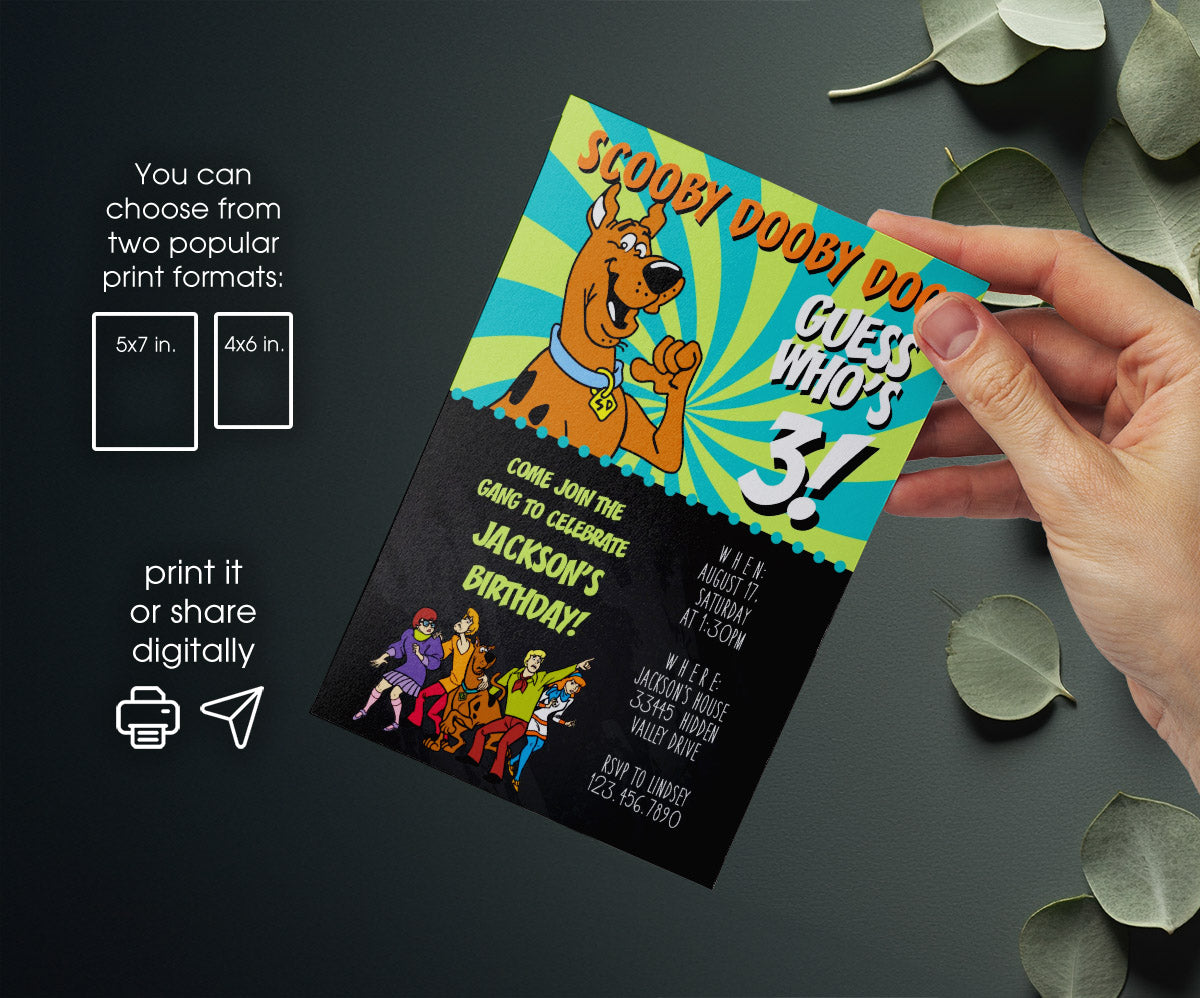 Scooby-Doo customizable invitation template | Share or Print | RK697