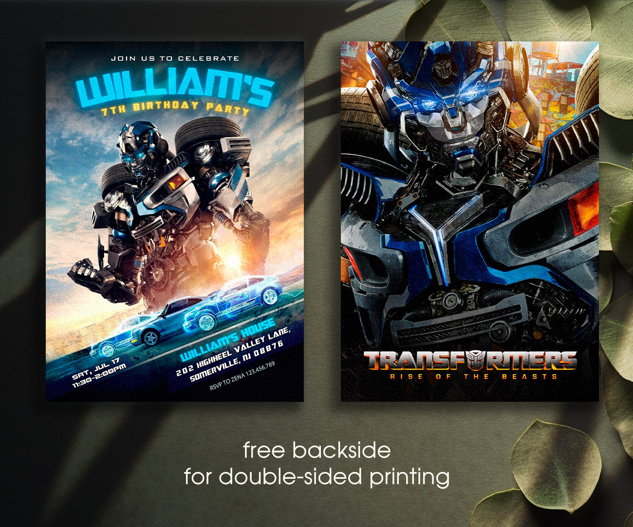 Transformers Rescue Bots customizable invitation template | Share or Print | boy | PY925