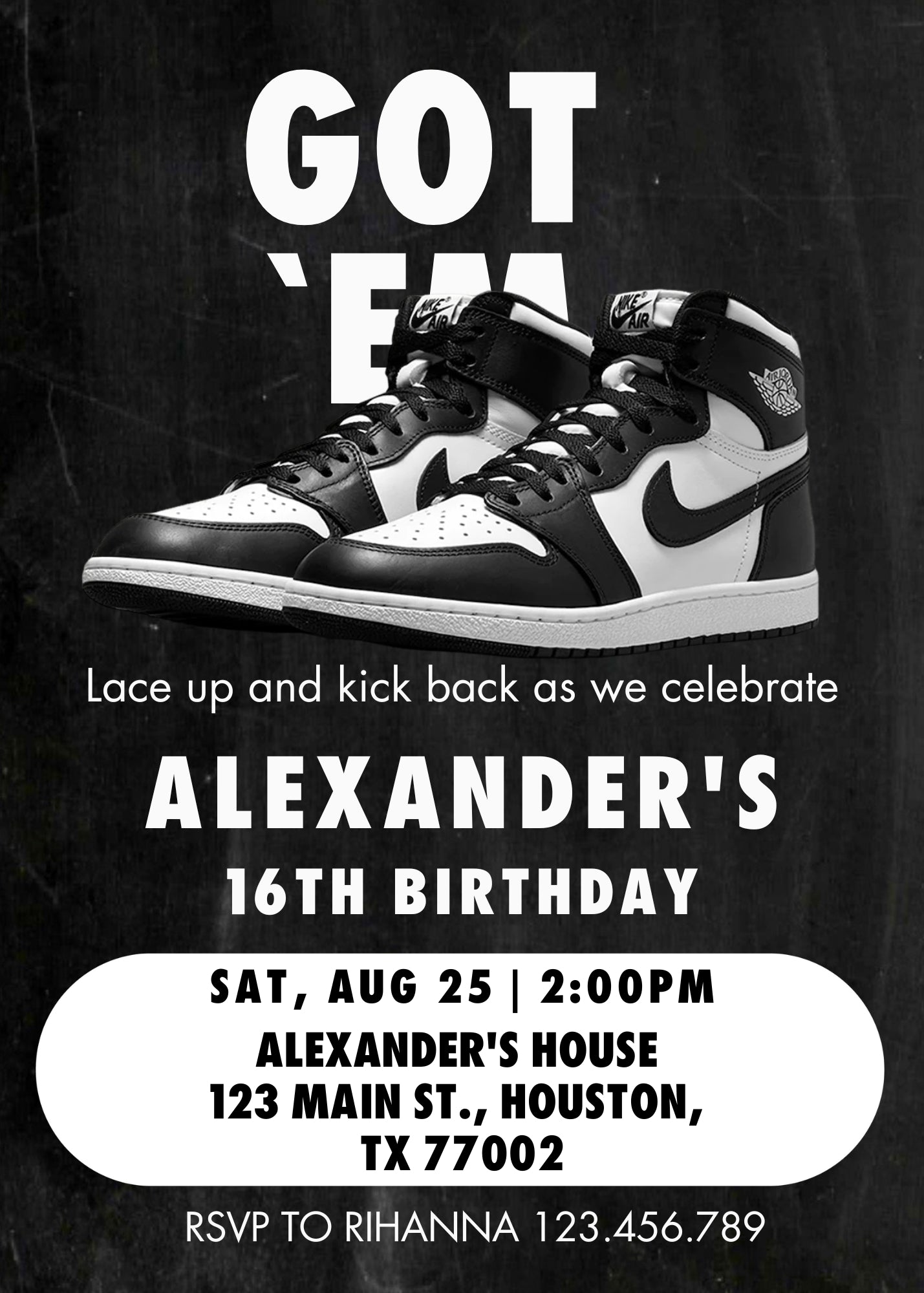 Sneaker Ball Air Jordan Nike customizable invitation template | Share or Print | RB413