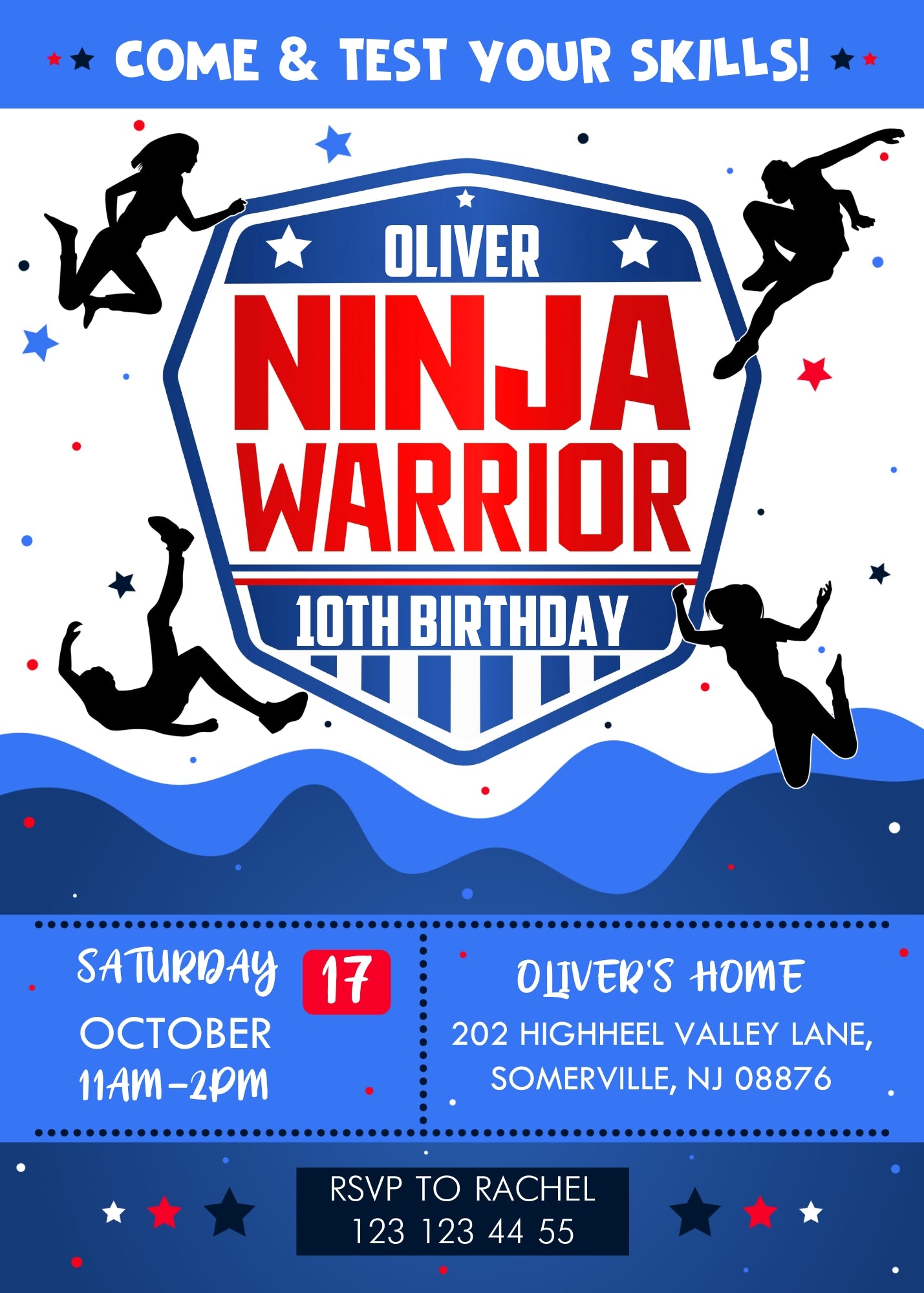 American Ninja Warrior customizable invitation template | Share or Print | TB693