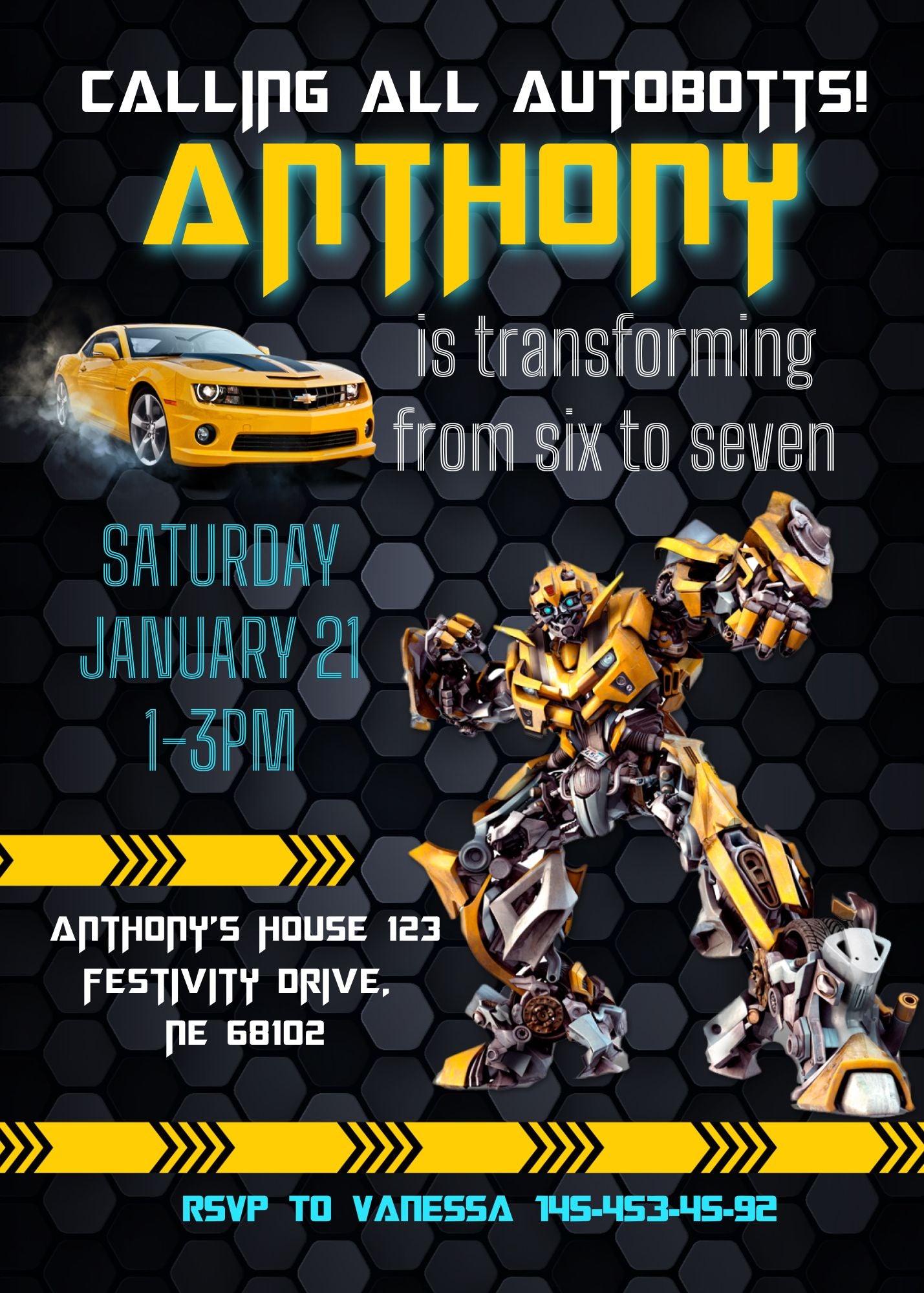 Transformers Rescue Bots customizable invitation template | Share or Print | boy | ZN939