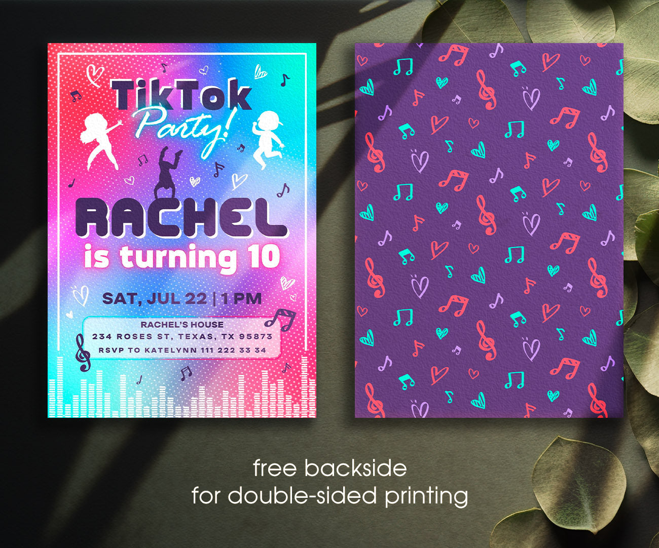 Tik Tok Party customizable invitation template | Share or Print | SY475
