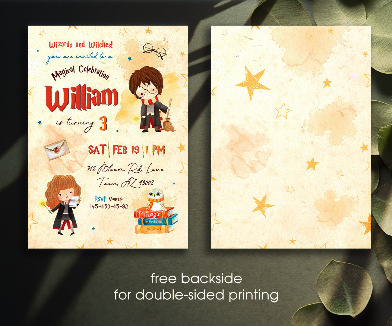 Harry Potter customizable invitation template | Share or Print | QU041