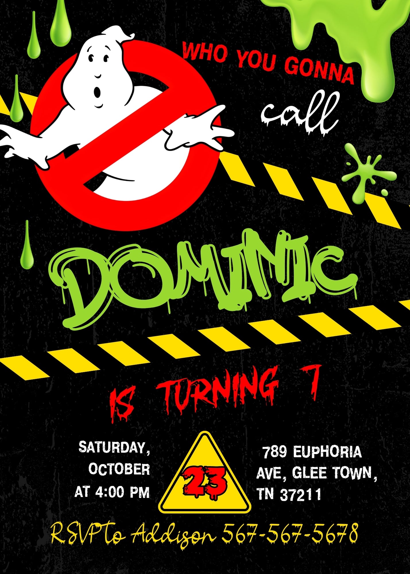 Ghostbusters customizable invitation template | Share or Print | EI508