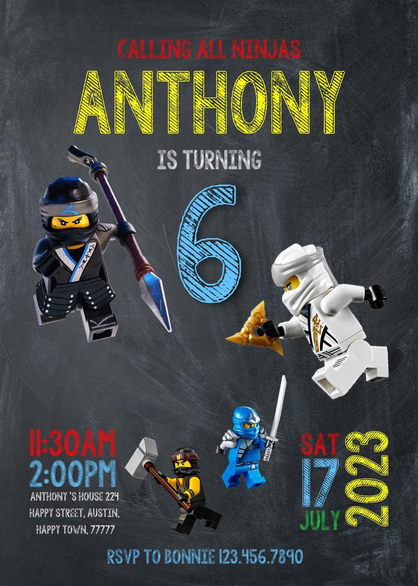 Lego Minifigures customizable invitation template | Share or Print | OF228