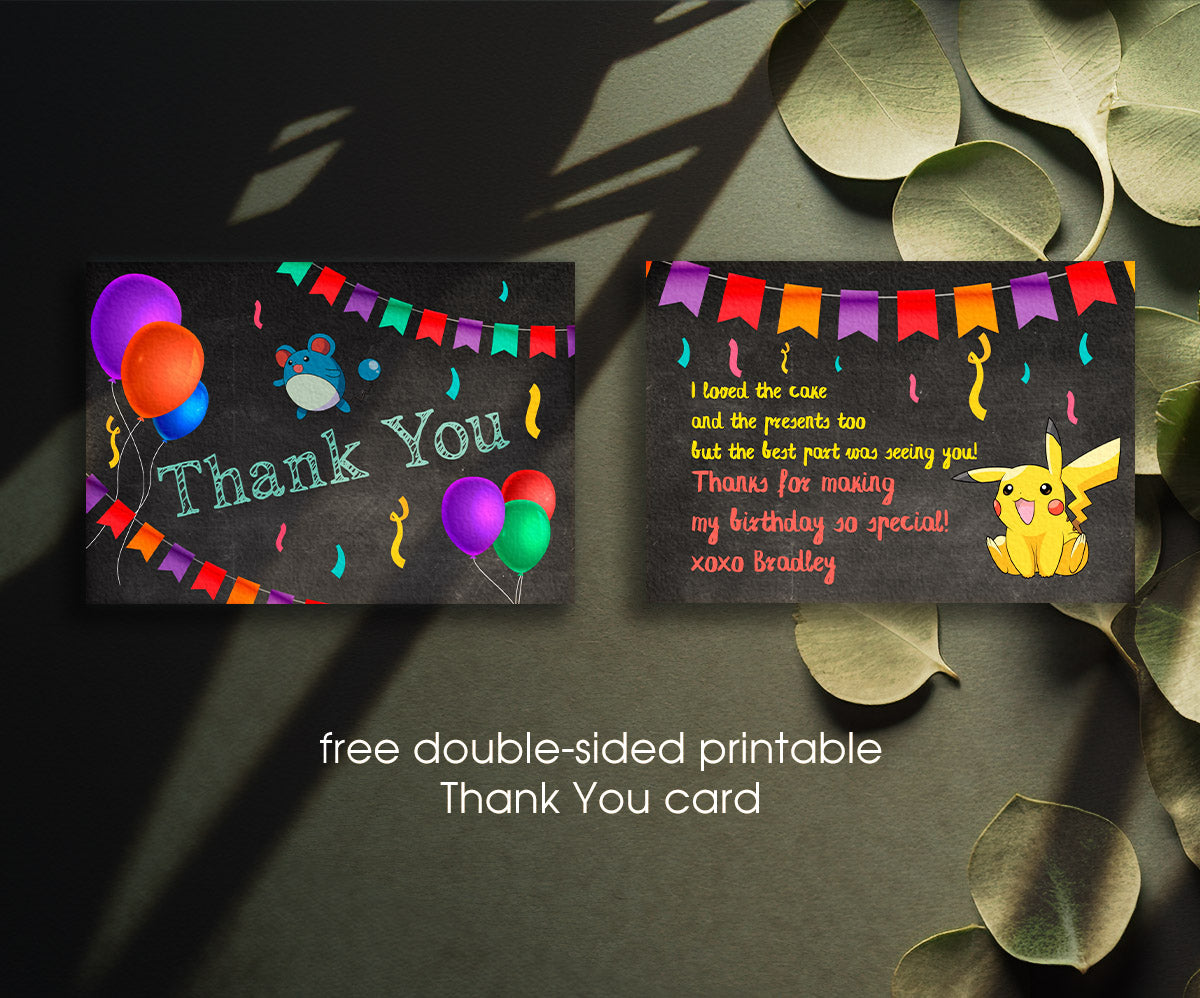 Pokemon Pikachu customizable invitation template | Share or Print | IX560