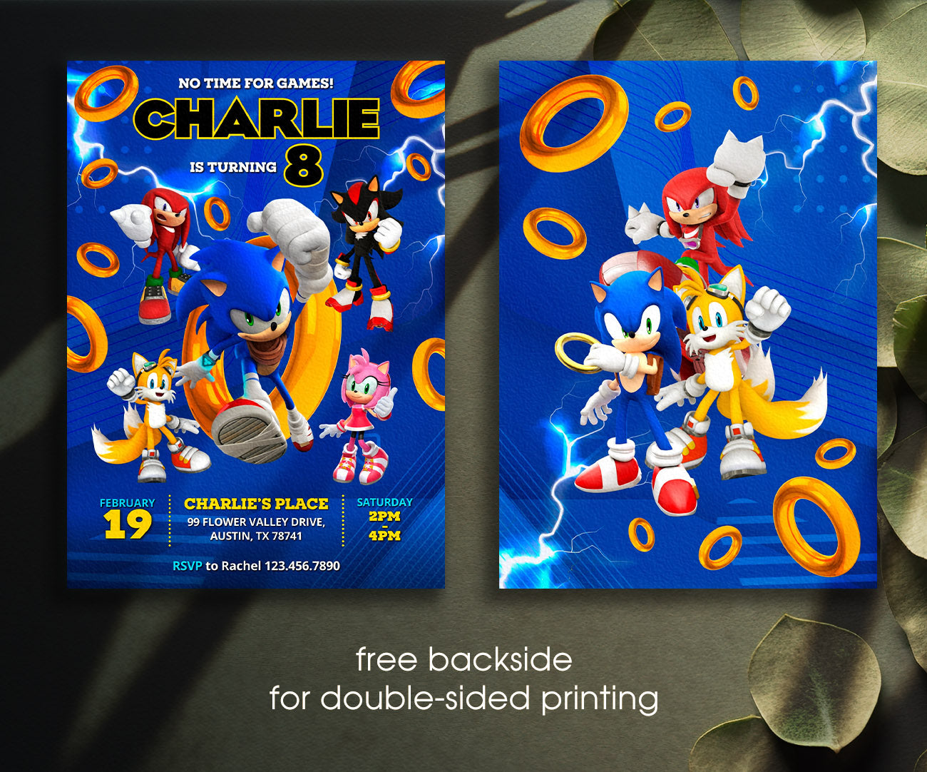 Sonic the Hedgehog customizable invitation template | Share or Print | HF199
