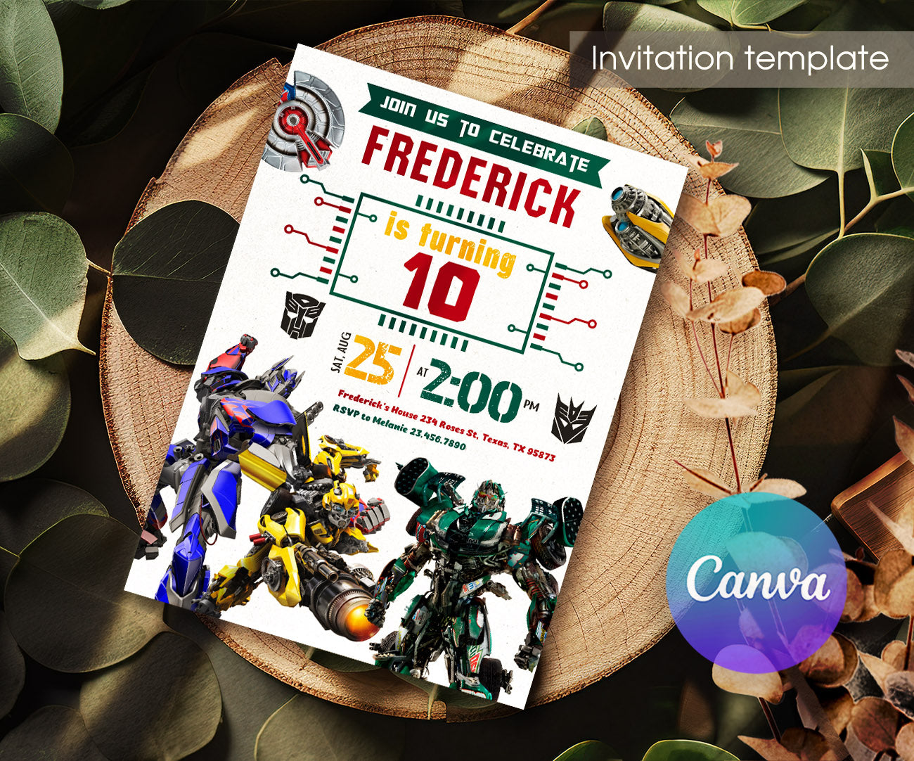 Transformers Rescue Bots customizable invitation template | Share or Print | boy | WL092