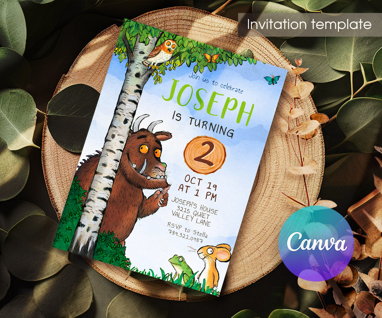 Gruffalo customizable invitation template | Share or Print | AI730