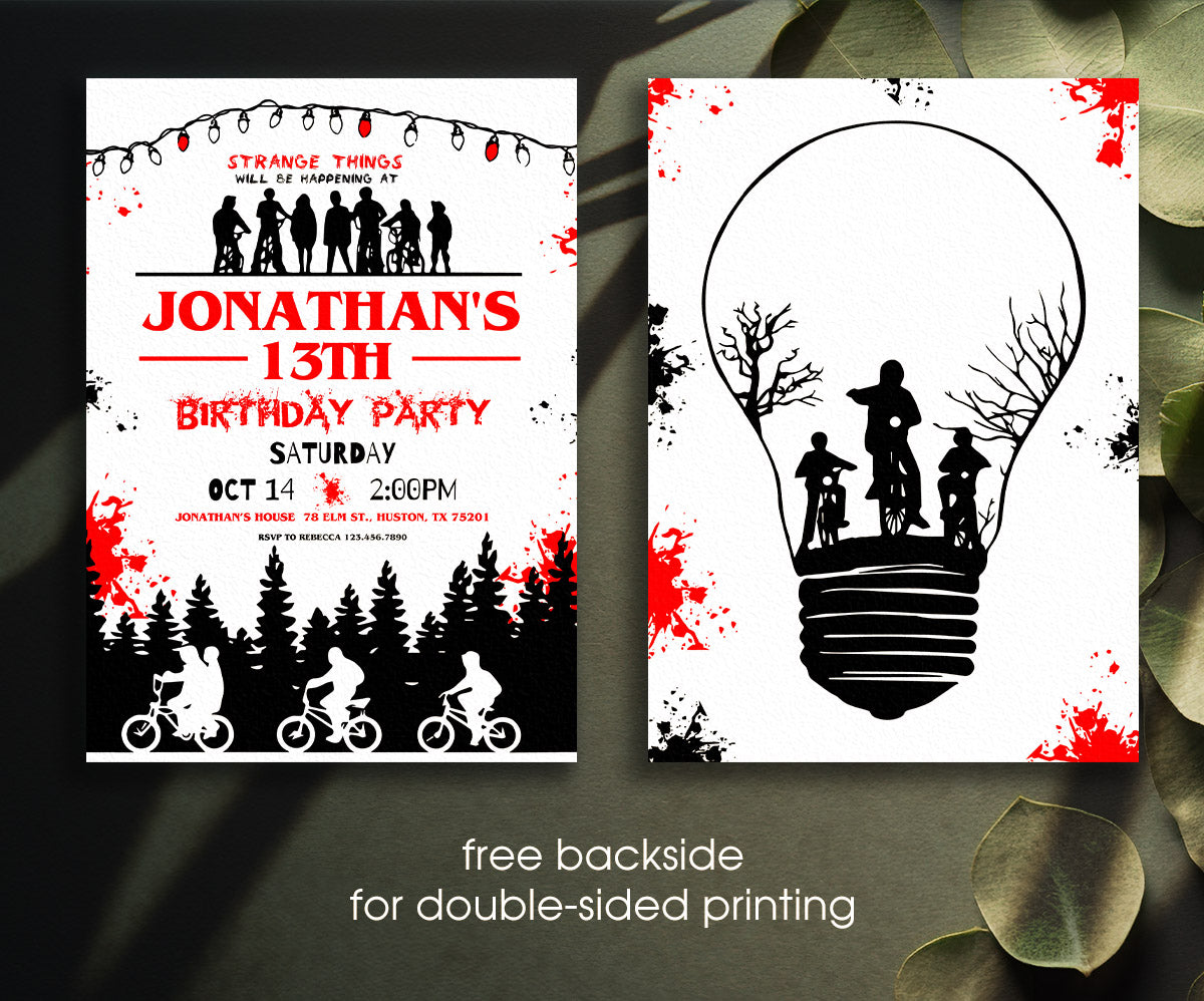 Stranger Things customizable invitation template | Share or Print | CD081