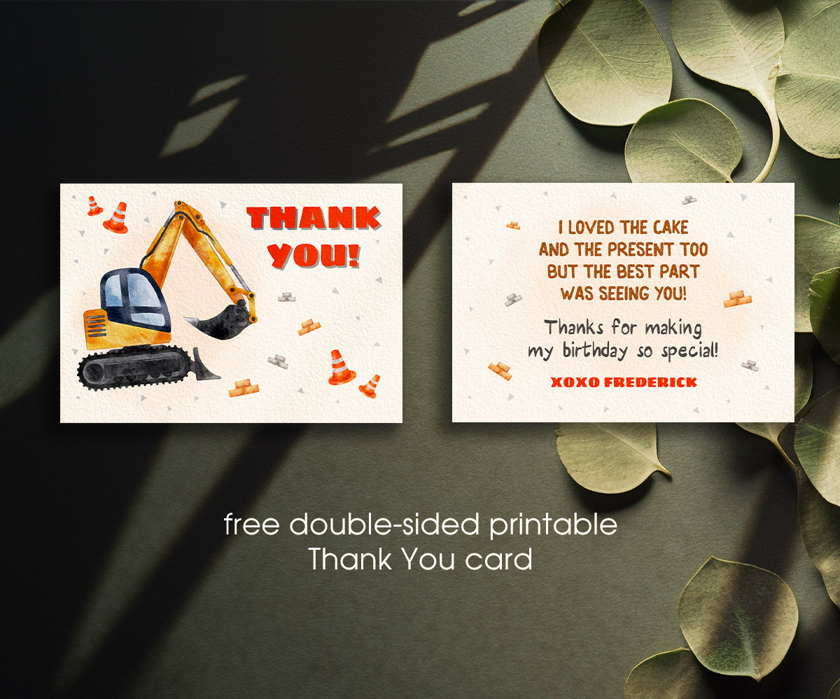Dump Truck Construction customizable invitation template | Share or Print | boy | GQ586