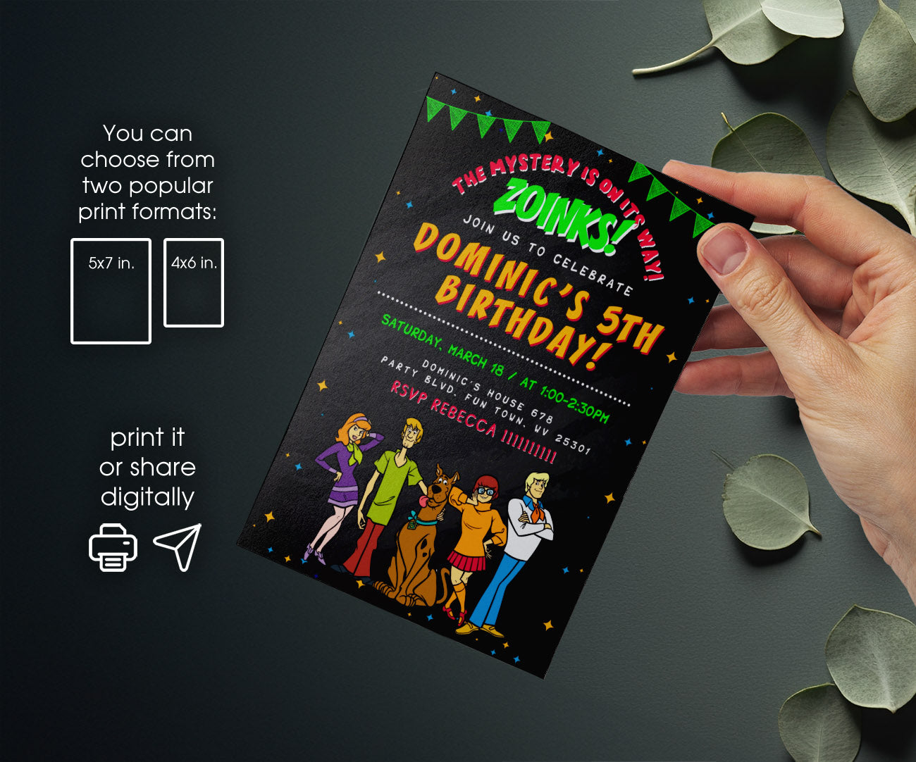 Scooby-Doo customizable invitation template | Share or Print | VY132