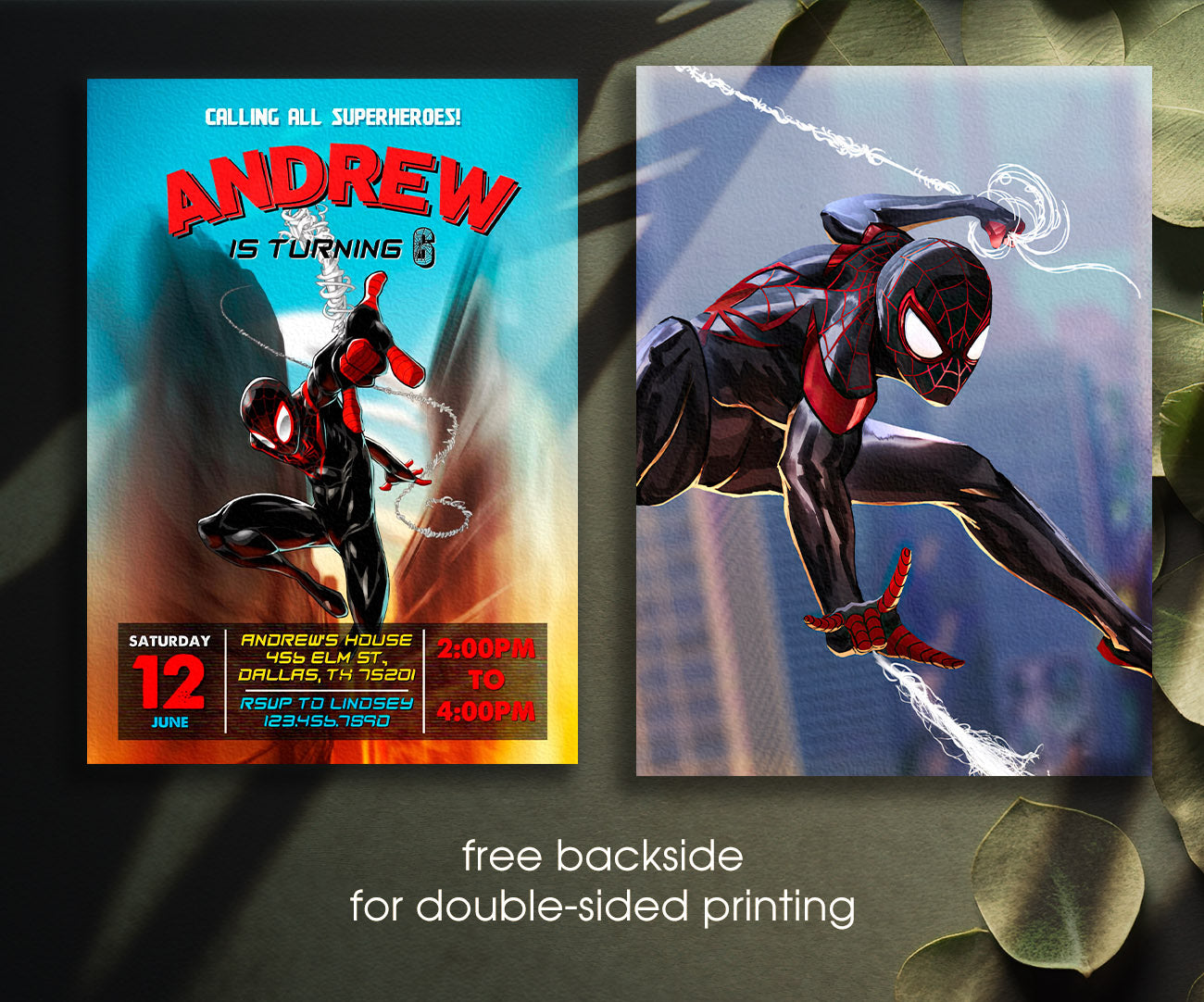 Spider Man Across the Spider-Verse customizable invitation template | Share or Print | boy | ZQ623