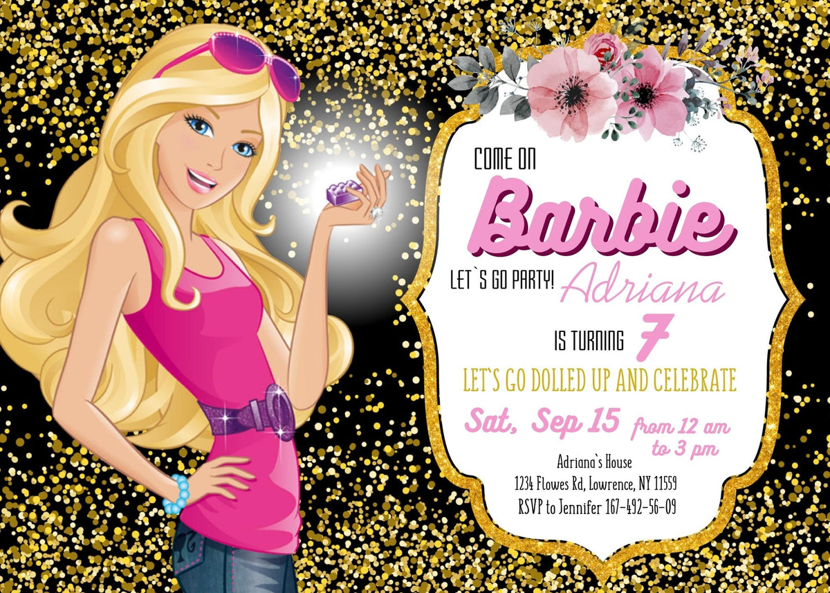 Barbie Pink customizable invitation template | Share or Print | girl | CA265