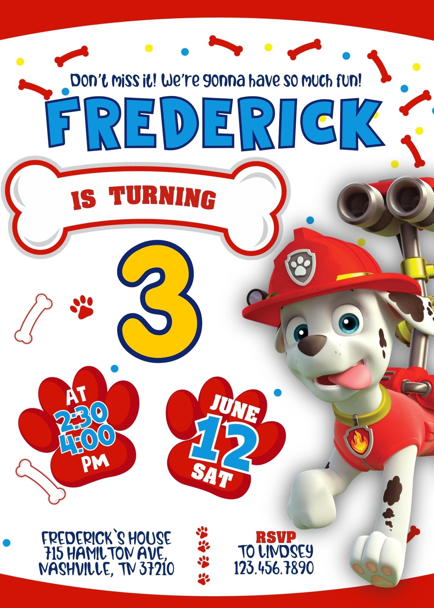 PAW Patrol customizable invitation template | Share or Print | HL260