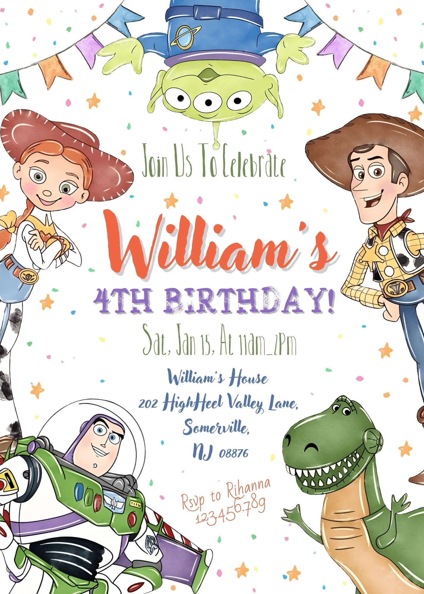 Toy Story Woody customizable invitation template | Share or Print | HG399
