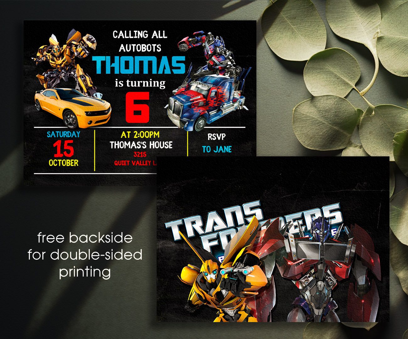 Transformers Rescue Bots customizable invitation template | Share or Print | boy | UW953