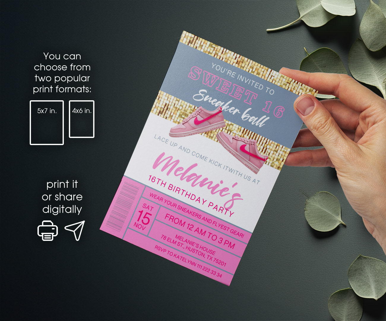 Sneaker Ball Air Jordan Nike customizable invitation template | Share or Print | TH337