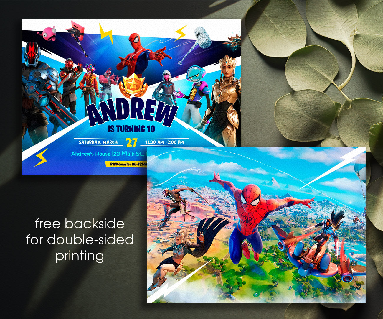 Fortnite Gamer customizable invitation template | Share or Print | boy | NU036