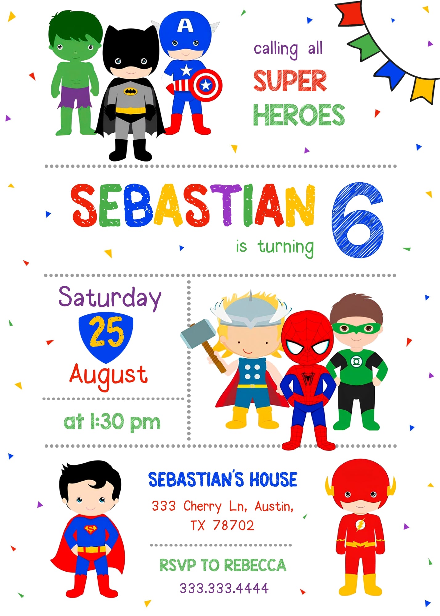 Avengers Marvel Superhero customizable invitation template | Share or Print | boy | OP133