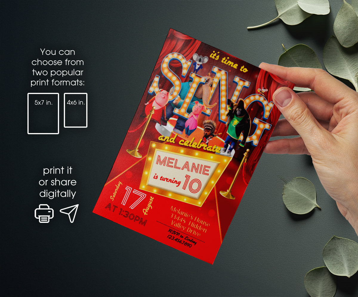 Sing Two Karaoke customizable invitation template | Share or Print | KL248