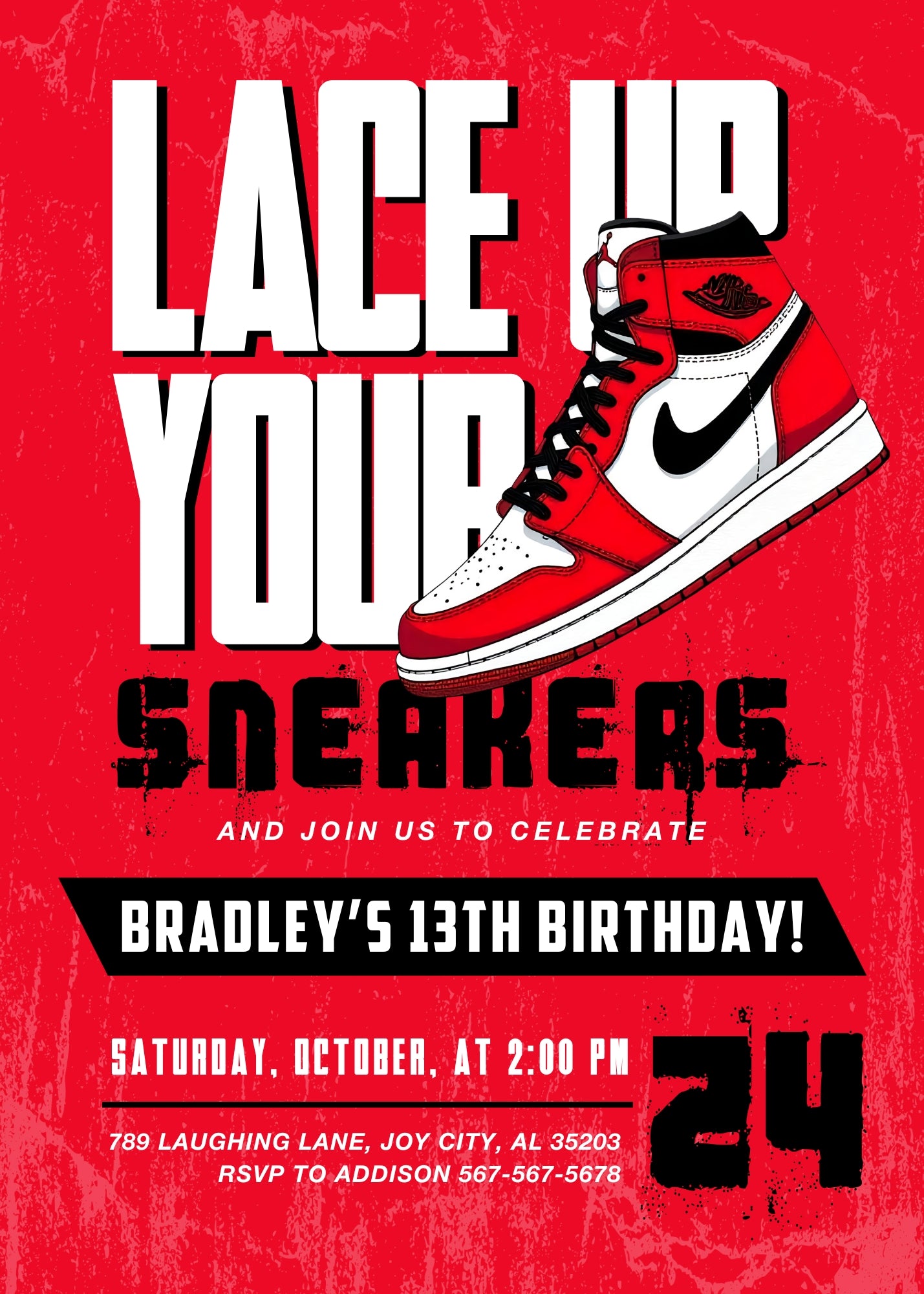 Sneaker Ball Air Jordan Nike customizable invitation template | Share or Print | GA191