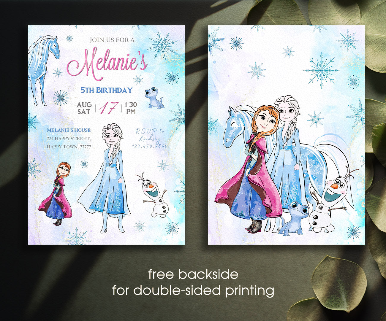 Frozen Elsa customizable invitation template | Share or Print | girl | AR207