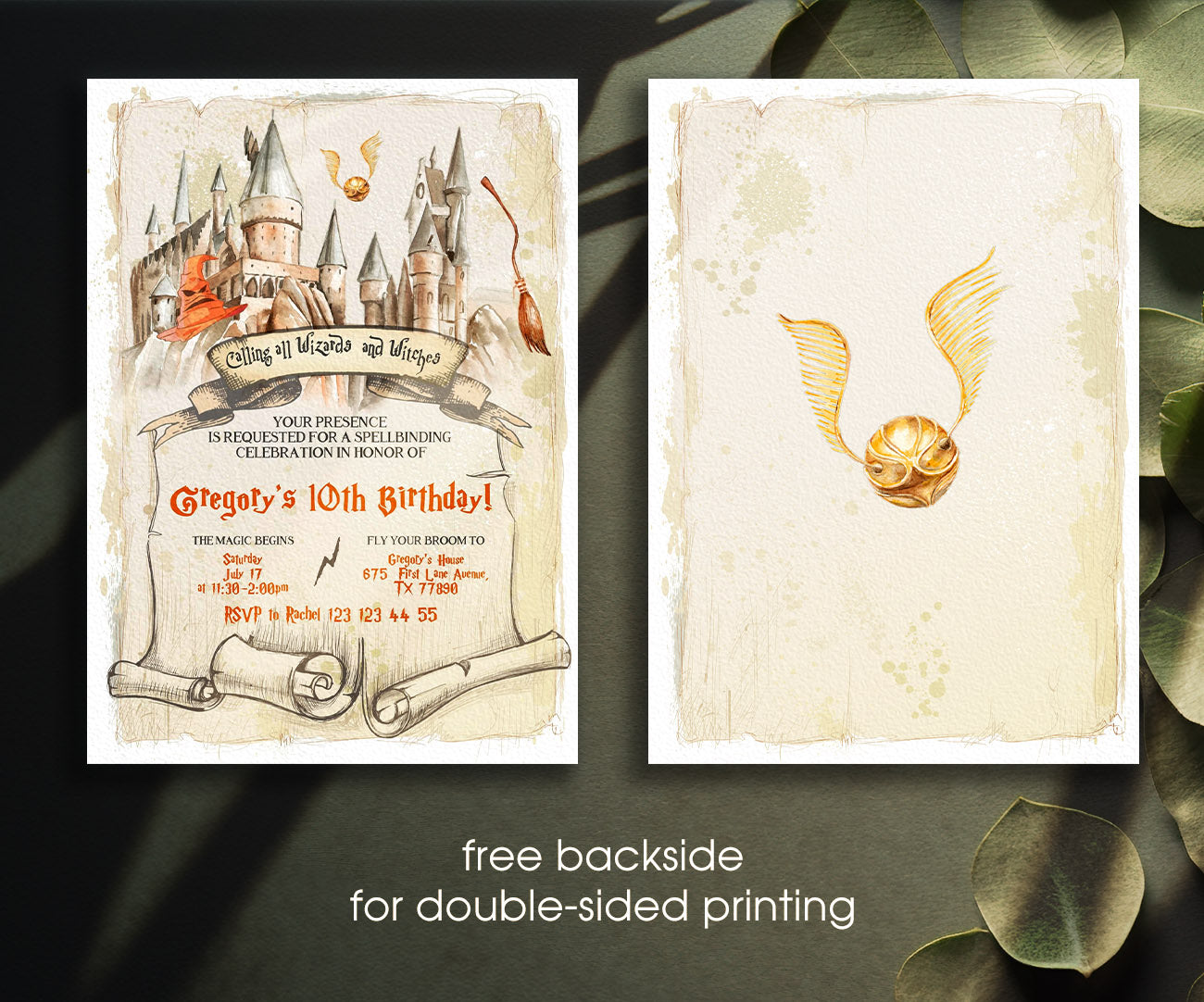Harry Potter customizable invitation template | Share or Print | FO480
