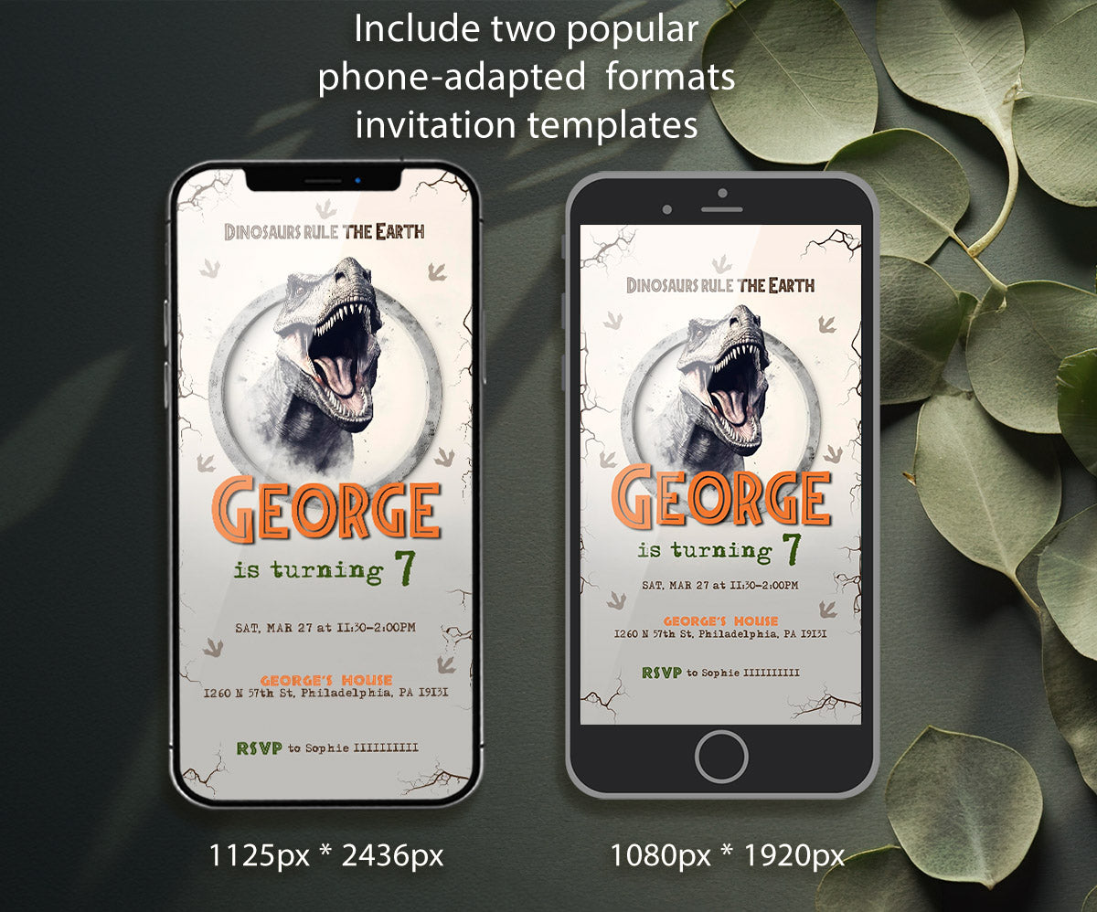 Jurassic World Dinosaur customizable invitation template | Share or Print | ZM988