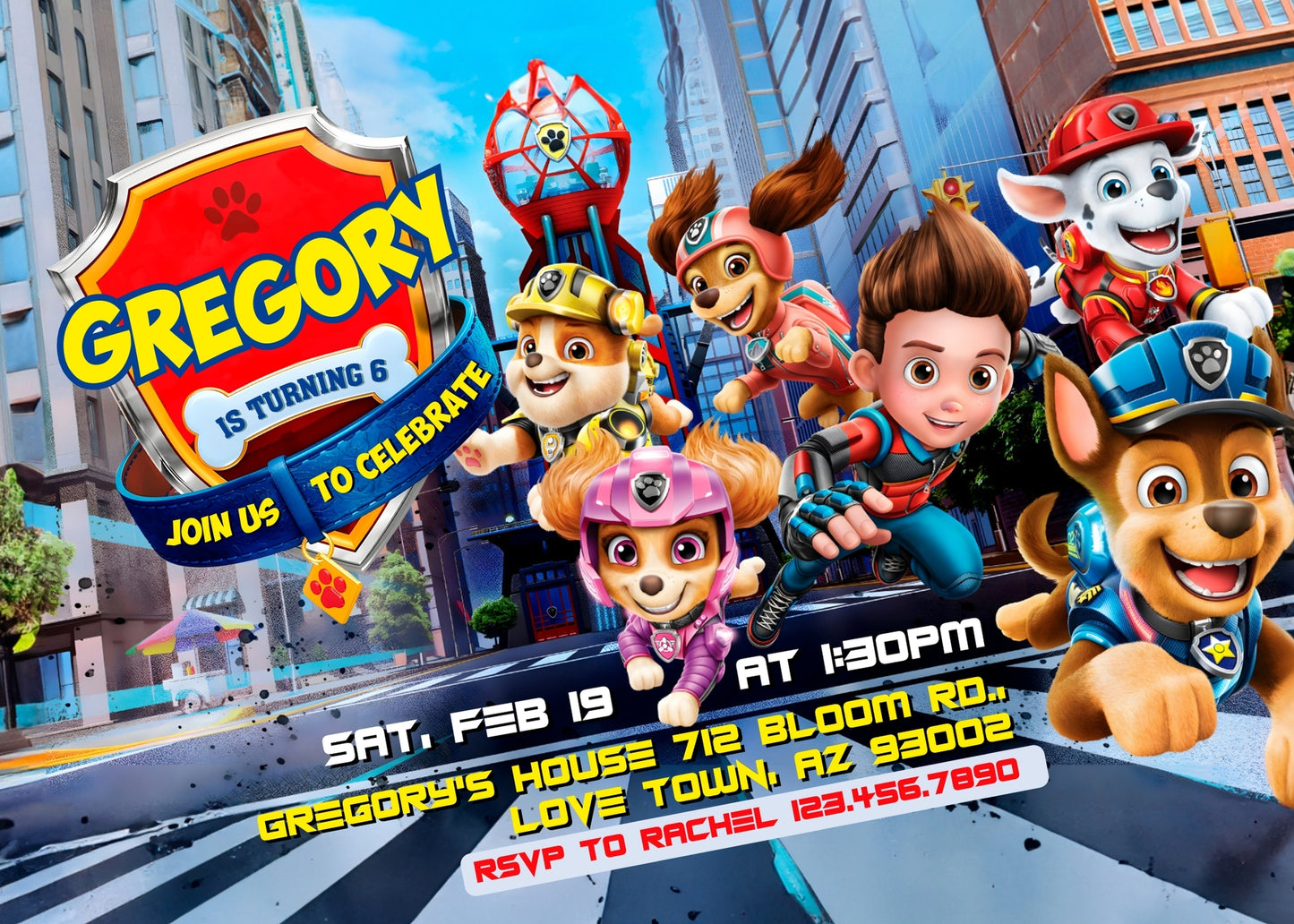 PAW Patrol customizable invitation template | Share or Print | JZ278